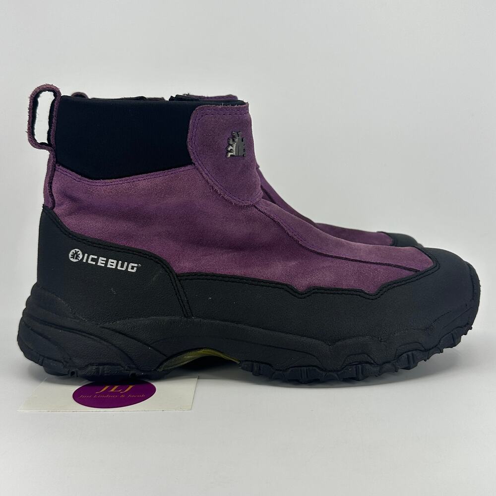 Icebug Womens Metro-L BUGrip Carbide Studded Ice Grip Winter Boots Purple Size 9